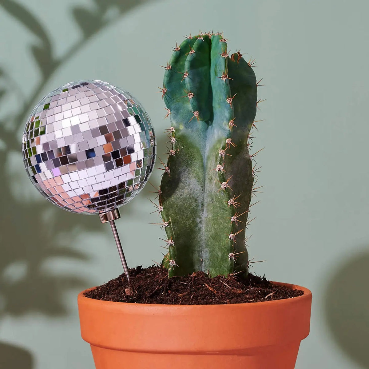 Disco ball plant stake