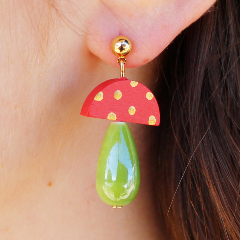 Jill-Makes-Polka-Dot-Mushroom-Earrings