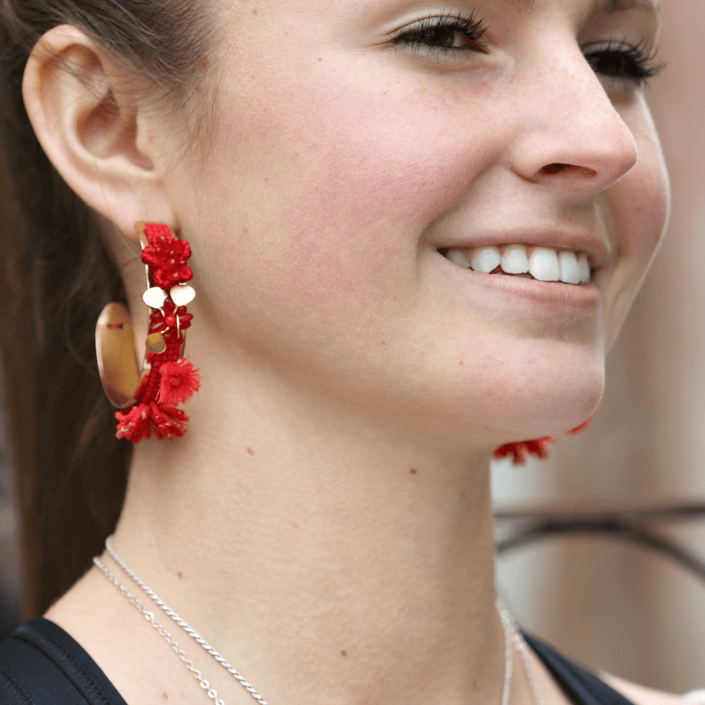 Red Morobia Earrings - Mishky - Coco and Duckie 