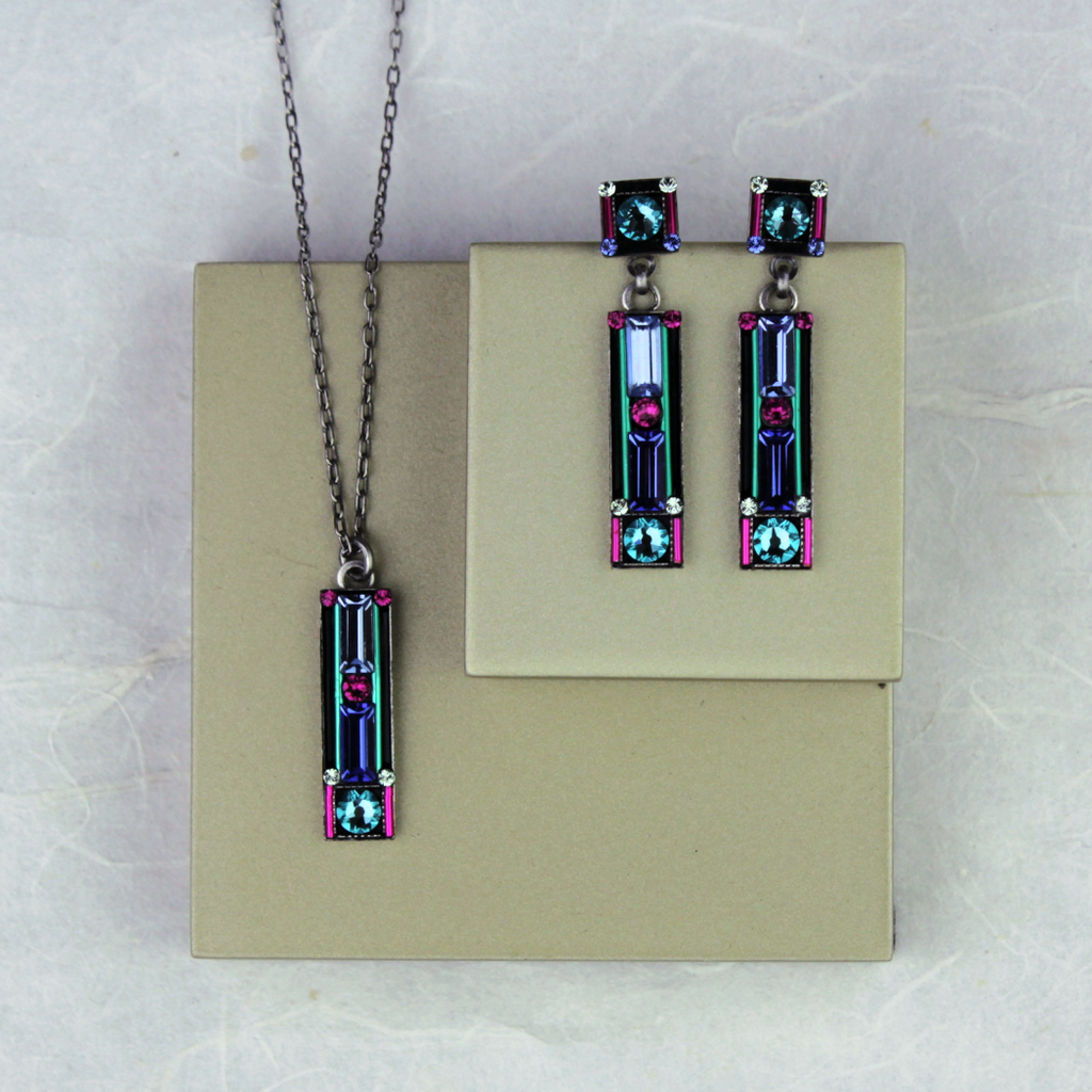 Firefly Light Turquoise Architectural Necklace - Firefly - Coco and Duckie 