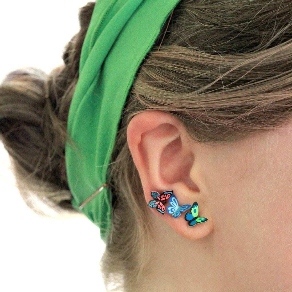Butterfly Post Earrings | Carolina - Sienna Sky - Coco and Duckie 