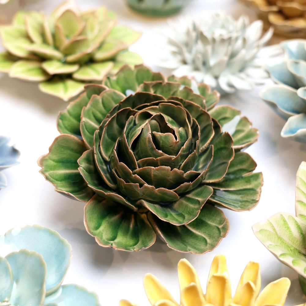 chive ceramic succulents Hand Made Ceramic Green Mofo Flower – Coco and Duckie