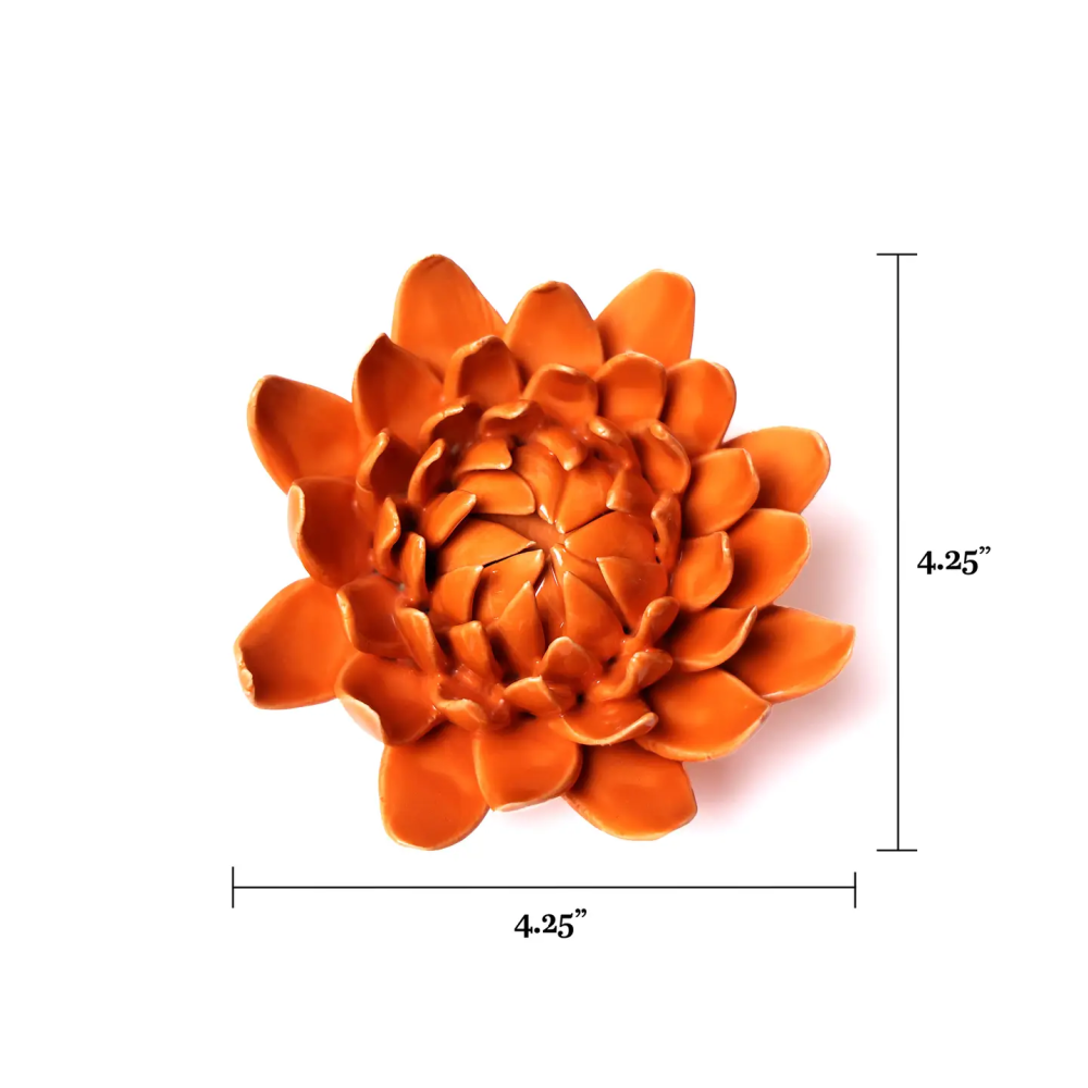 Chive-Hand-Made-Ceramic-Orange-Dahlia-Flower-