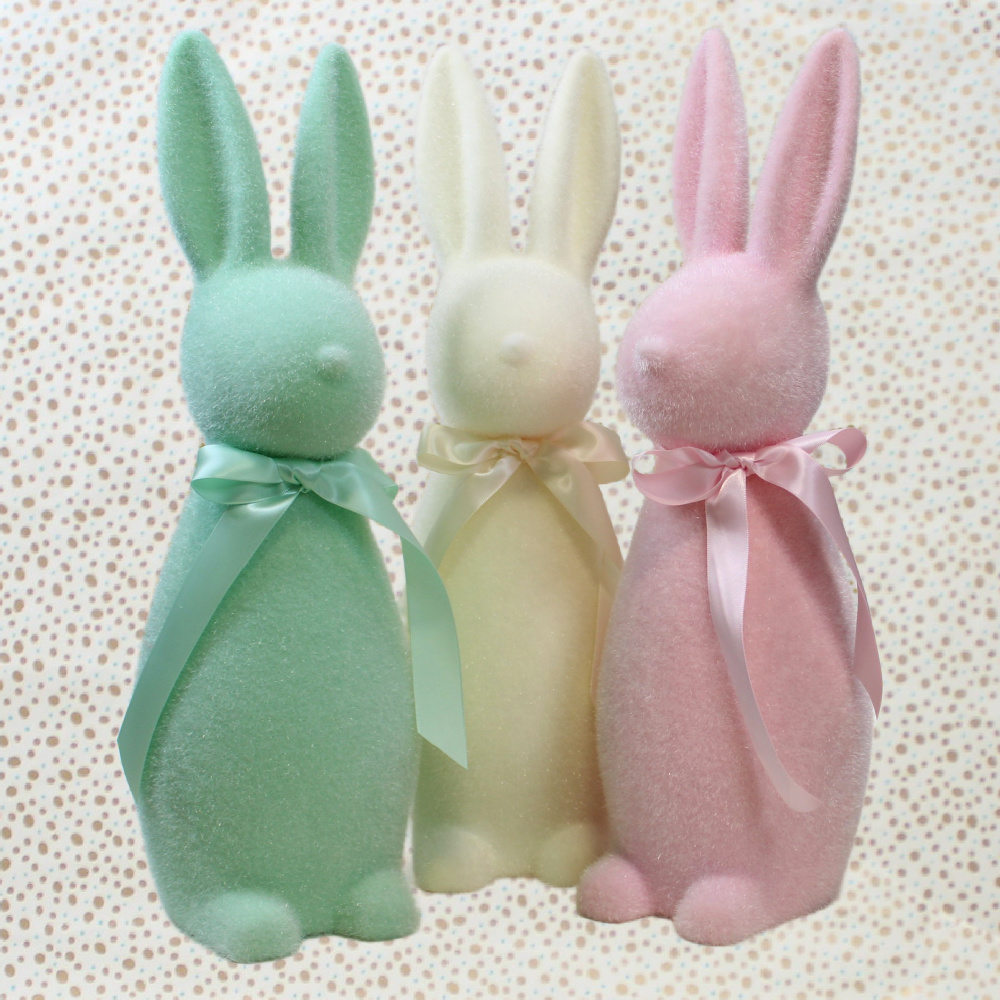 Flocked-Bunnie-With-Bows
