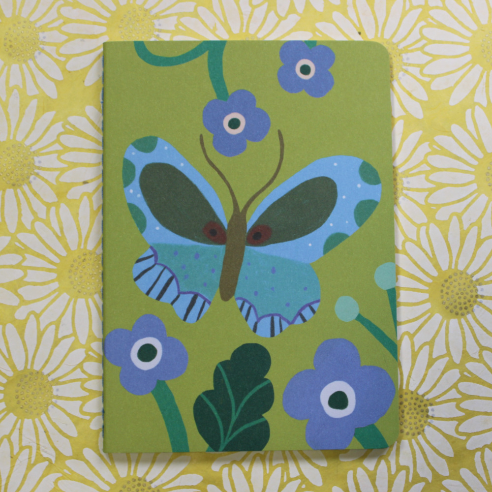 Green-Butterfly-Garden-A6-Notebook