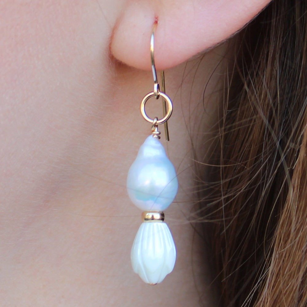 Huali-Pikake-and-Baroque-Pearl-Earrings