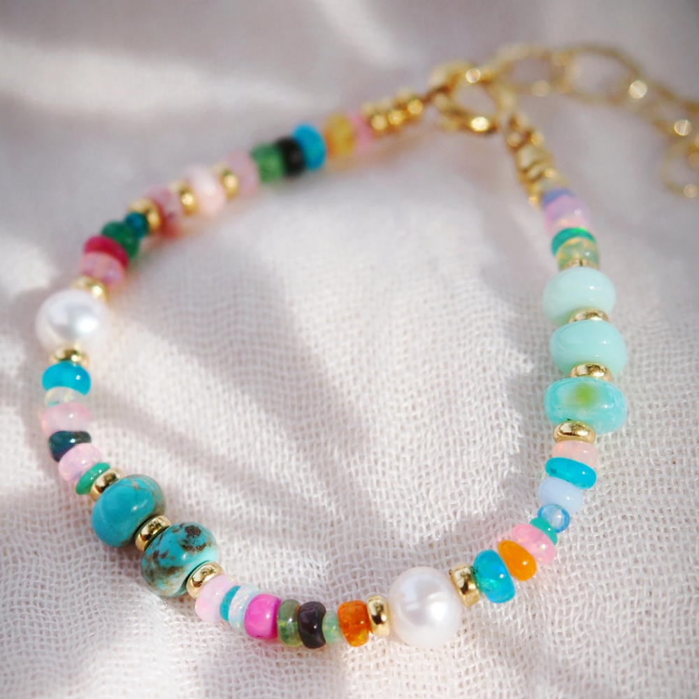 Kainui-Mixed-Rainbow-Gemstone-and-Pearl-Bracelet