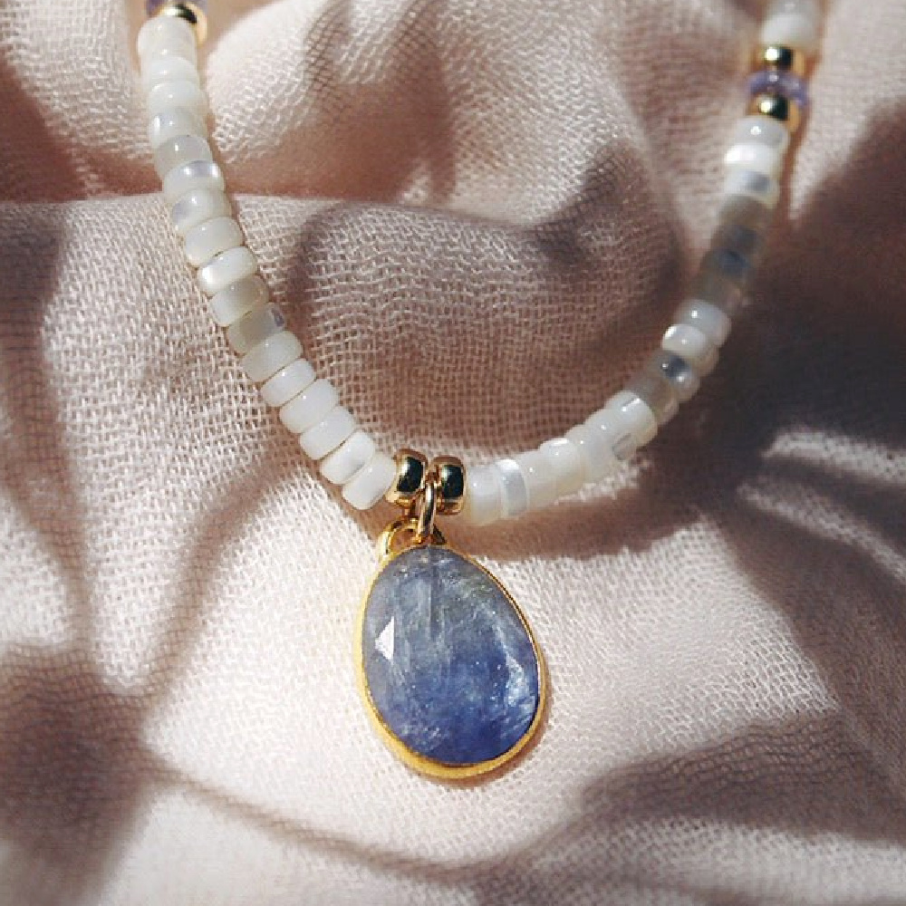 beaded-mother-of-pearl-and-tanzanite-necklace
