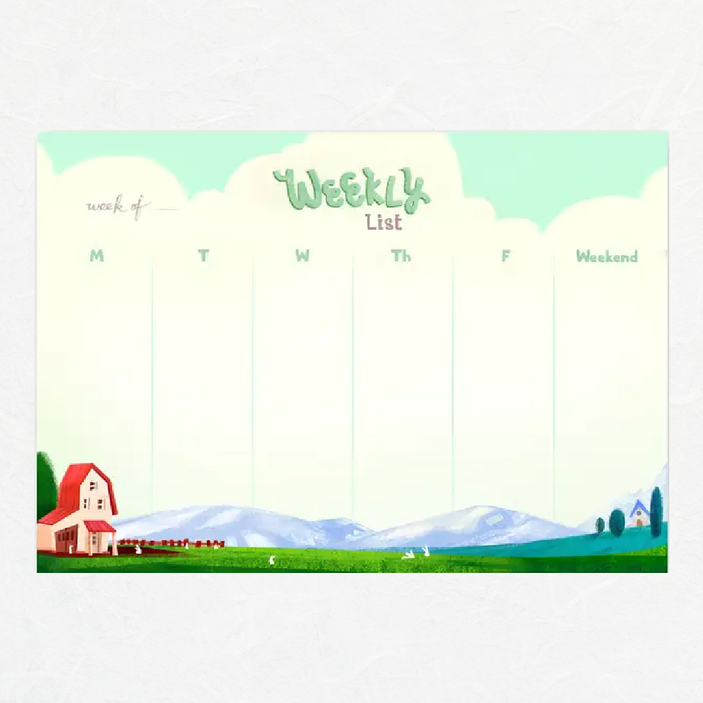 Little-Red-House-Mint-Mountains-Weekly-List-Pad