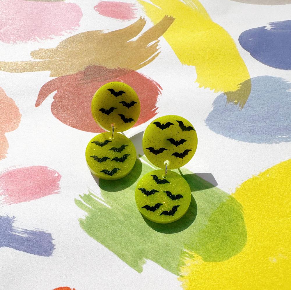 chartreuse-glow-bat-clara-earrings