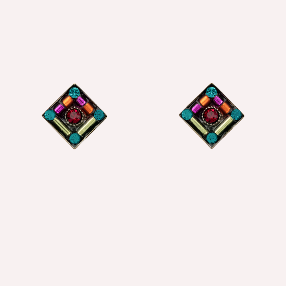 colorful-rhombus-stud-earrings