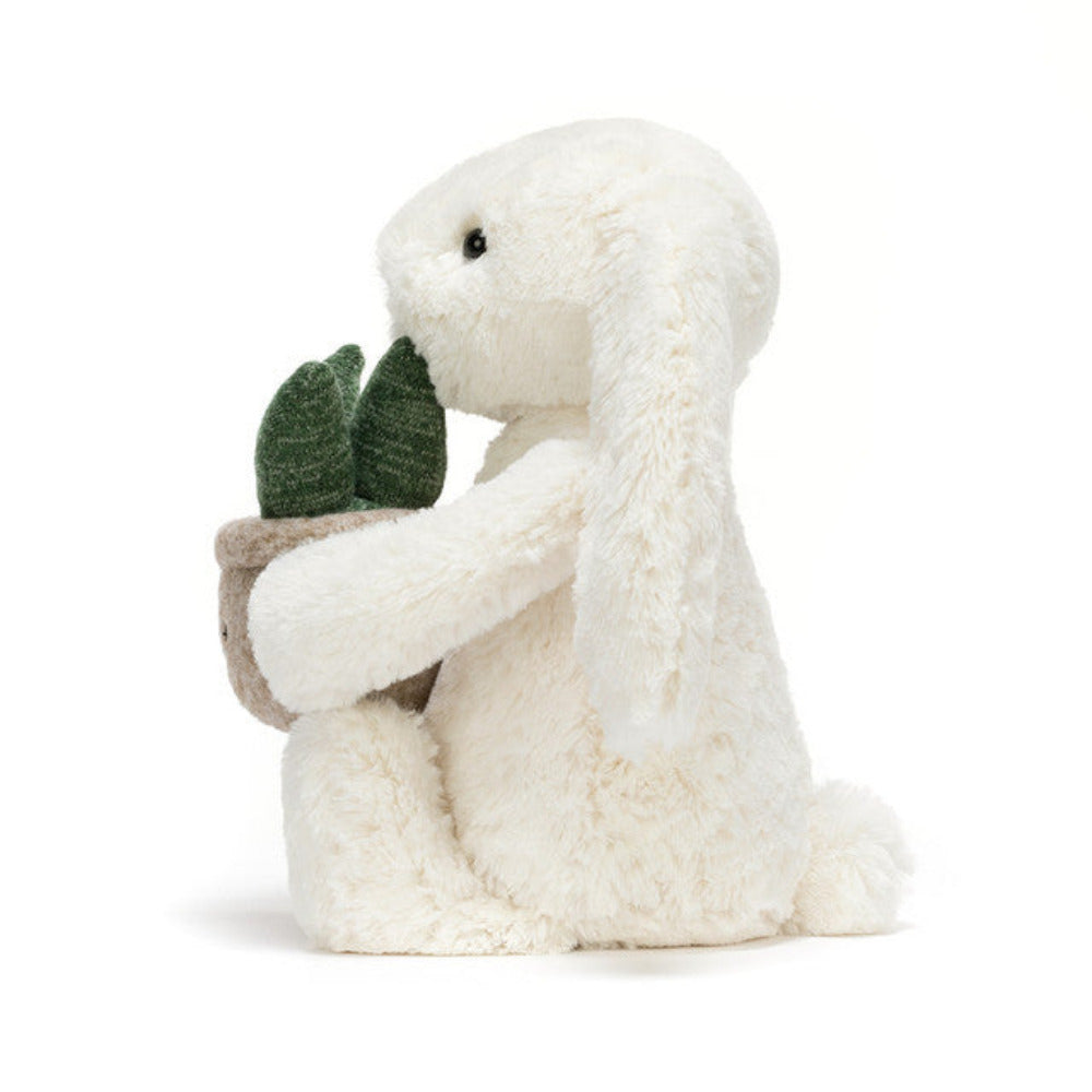 Cream Bunny with Plant – Coco and Duckie