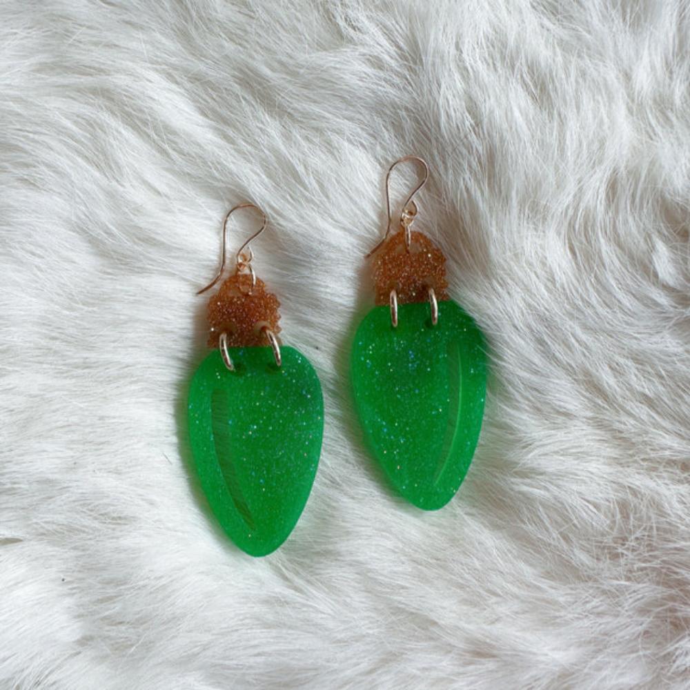 green-vintage-christmas-lights-earrings