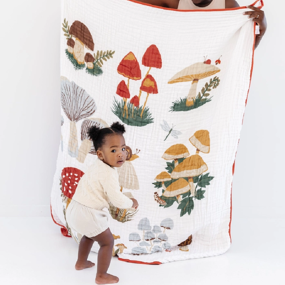 Mushroom Collector Quilted Blanket – Coco and Duckie