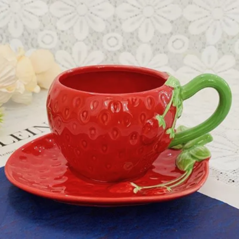 strawberry-cup-saucer-set