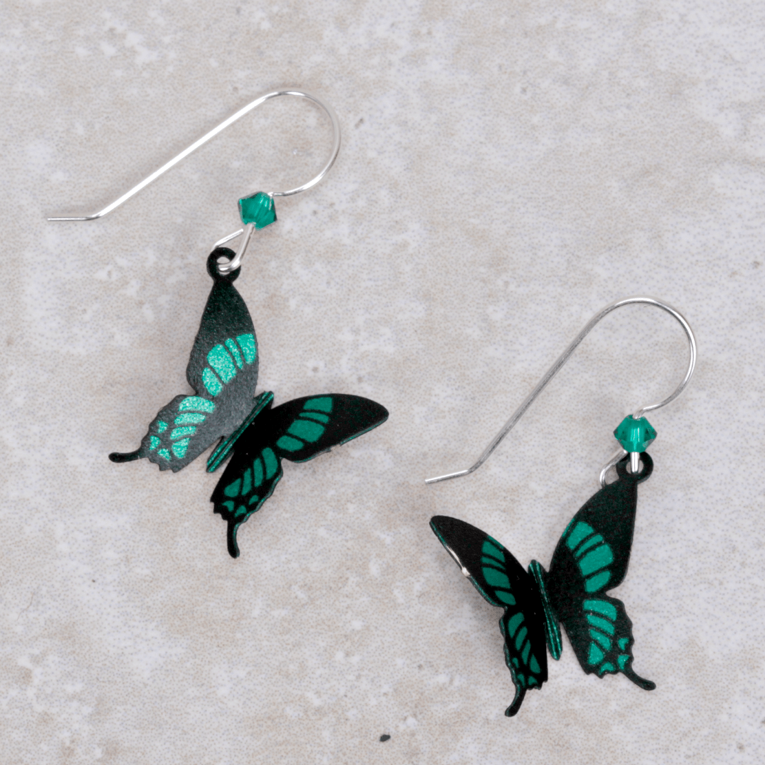 Emerald Butterfly Earrings Coco and Duckie