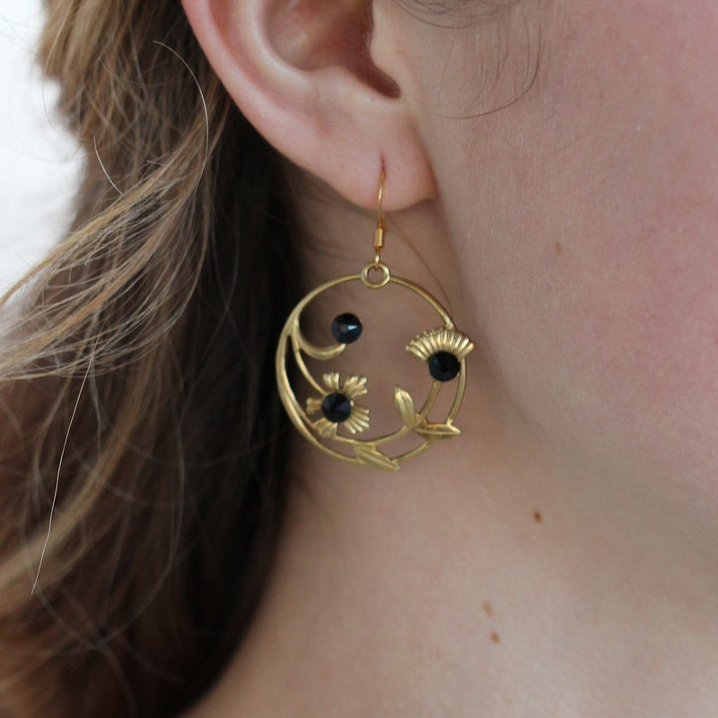 Flora Circle Earrings - Coco and Duckie 