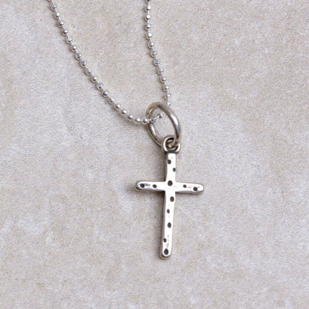Dotted Cross Charm - Visible Faith Jewelry - Coco and Duckie 