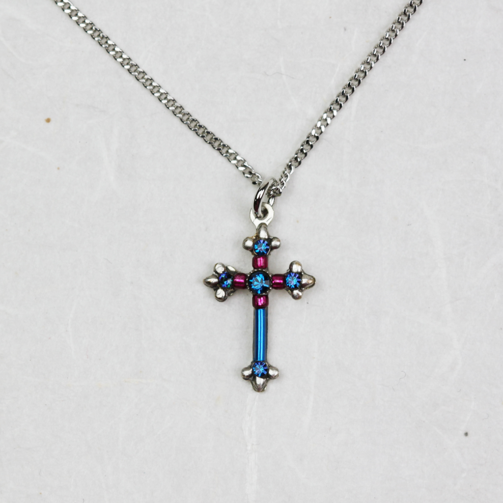 Firefly-Dainty-Bermuda-Blue-Cross-Necklace