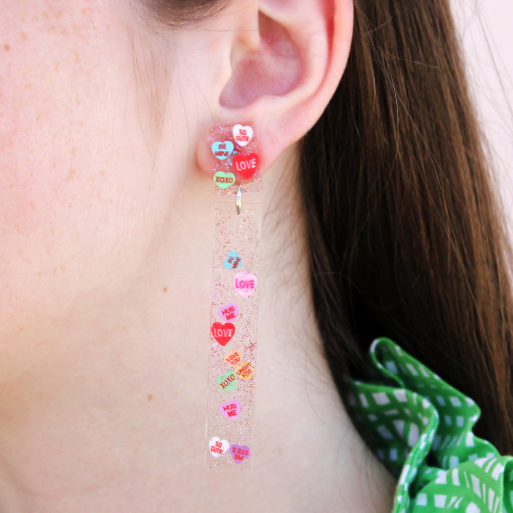 Olivia Conversation Hearts Earrings - Coco's Musings - Coco and Duckie 