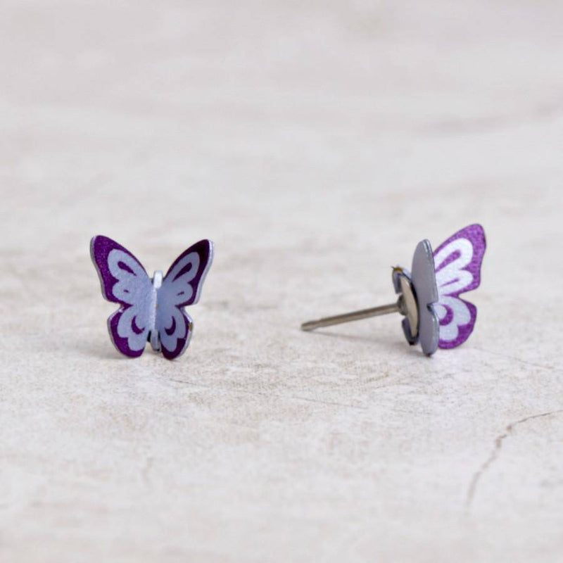 Butterfly Post Earrings | Amethyst - Sienna Sky - Coco and Duckie 