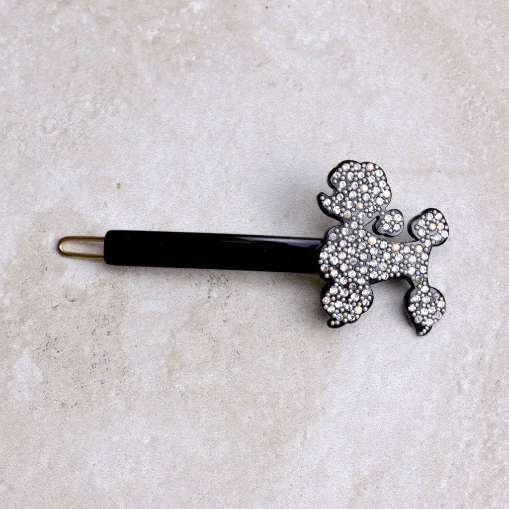 Black French Poodle Barrette - French Hair Clips - Coco and Duckie 