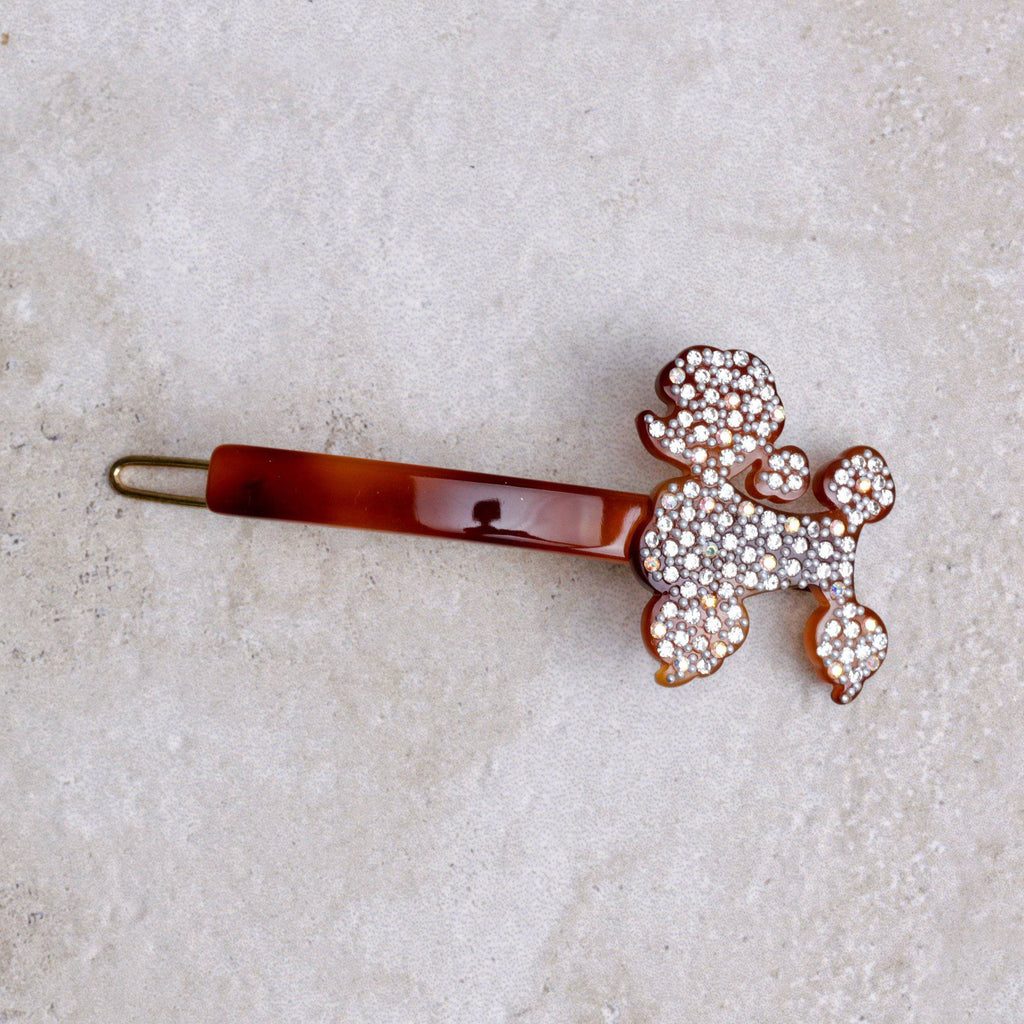 Red French Poodle Barrette - French Hair Clips - Coco and Duckie 