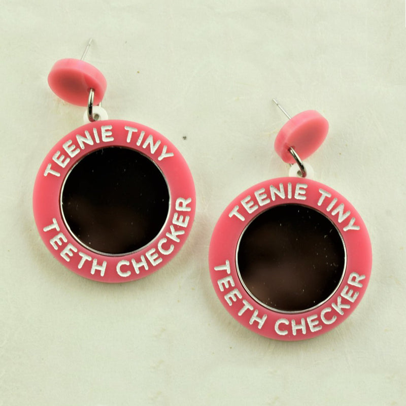 Tiny Teeth Checker Pink Earrings - Things By Bean - Coco and Duckie 
