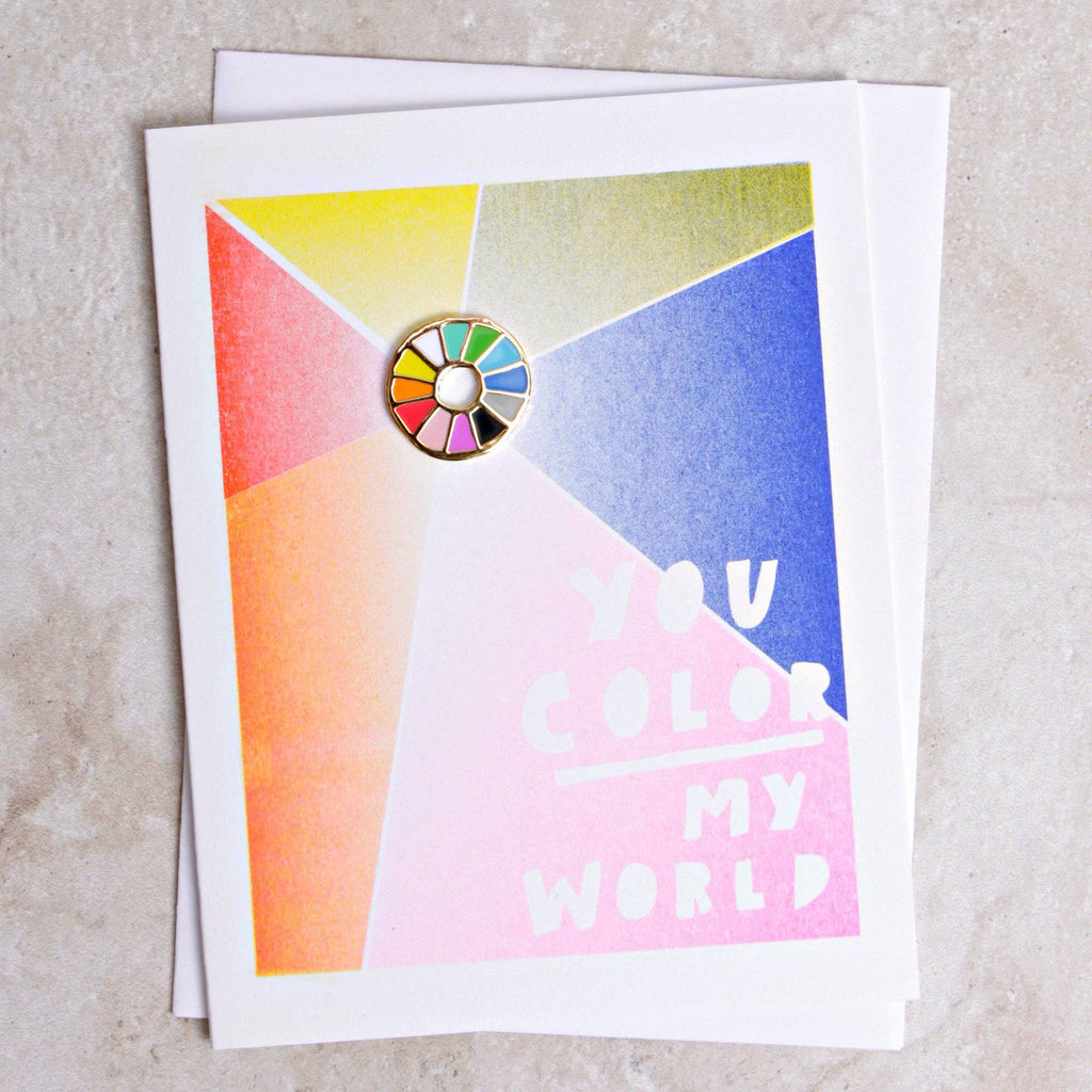 You Color My World Card - Yellow Owl Workshop - Coco and Duckie 