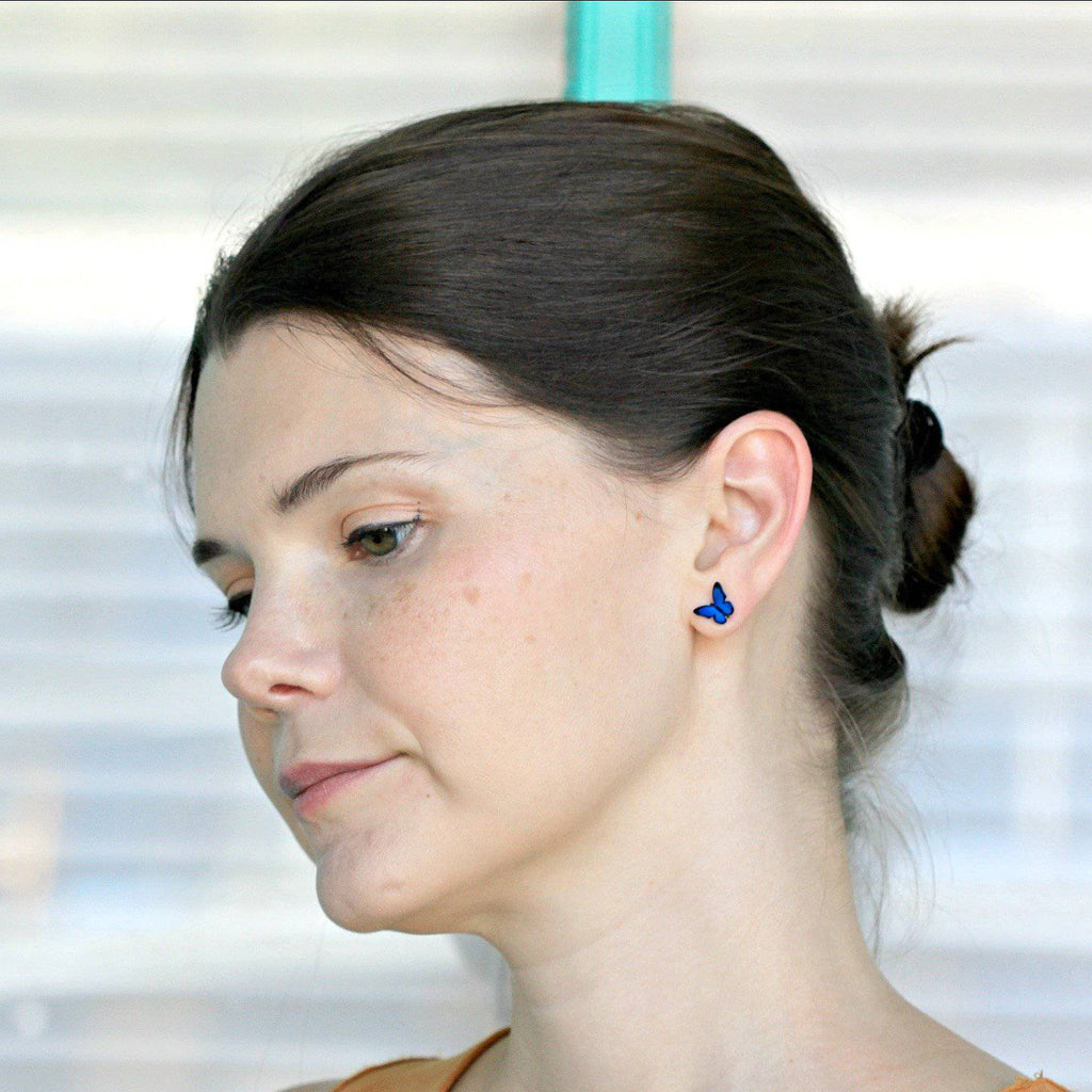 Butterfly Post Earrings | Blue Morpho - Sienna Sky - Coco and Duckie 