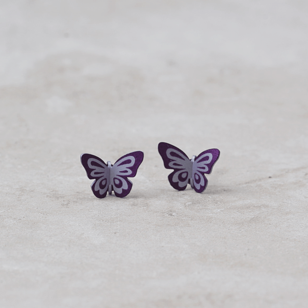 Butterfly Post Earrings | Amethyst - Sienna Sky - Coco and Duckie 