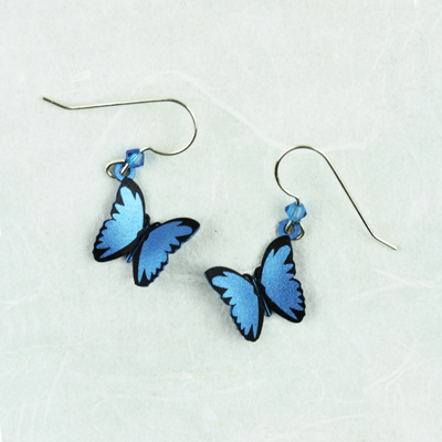 Blue Morpho Butterfly Earrings - Coco and Duckie 