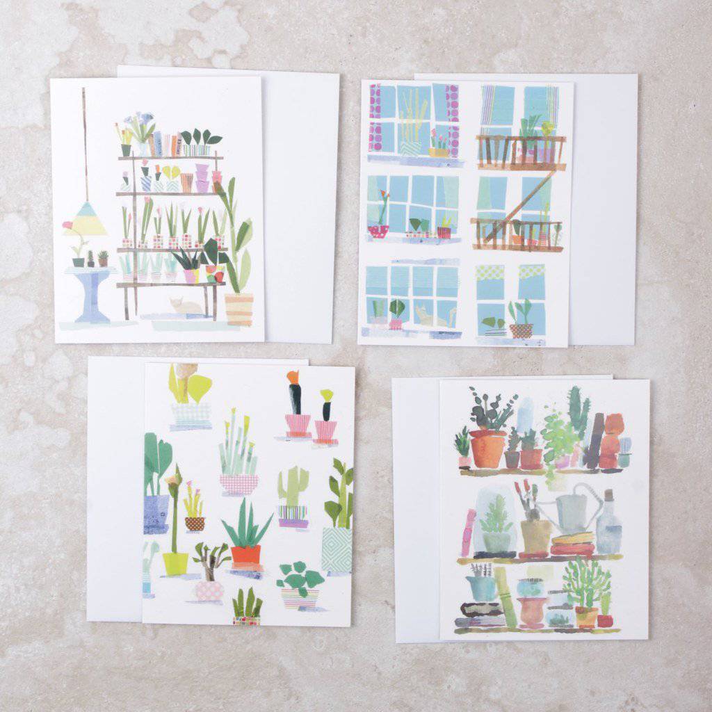 Water Color Plant Scene Card Set - TeNeues - Coco and Duckie 