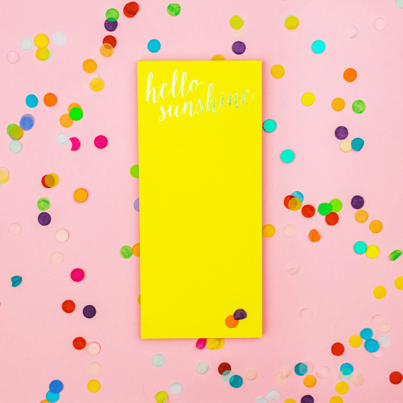 Hello Sunshine Notepad - Taylor Elliott Designs - Coco and Duckie 