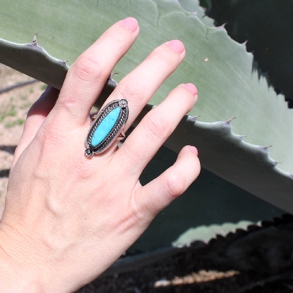 Cora Turquoise Ring - Navajo Artist Made -Coco and Duckie 