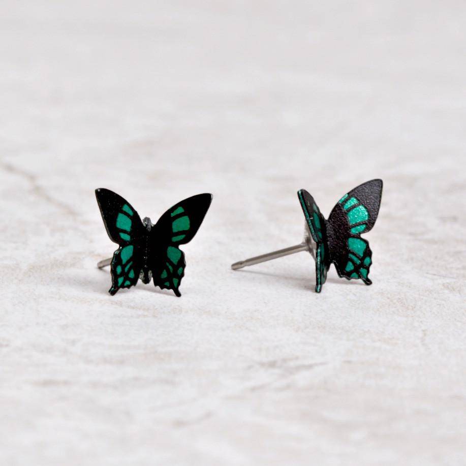 Butterfly Post Earrings | Emerald - Sienna Sky - Coco and Duckie 