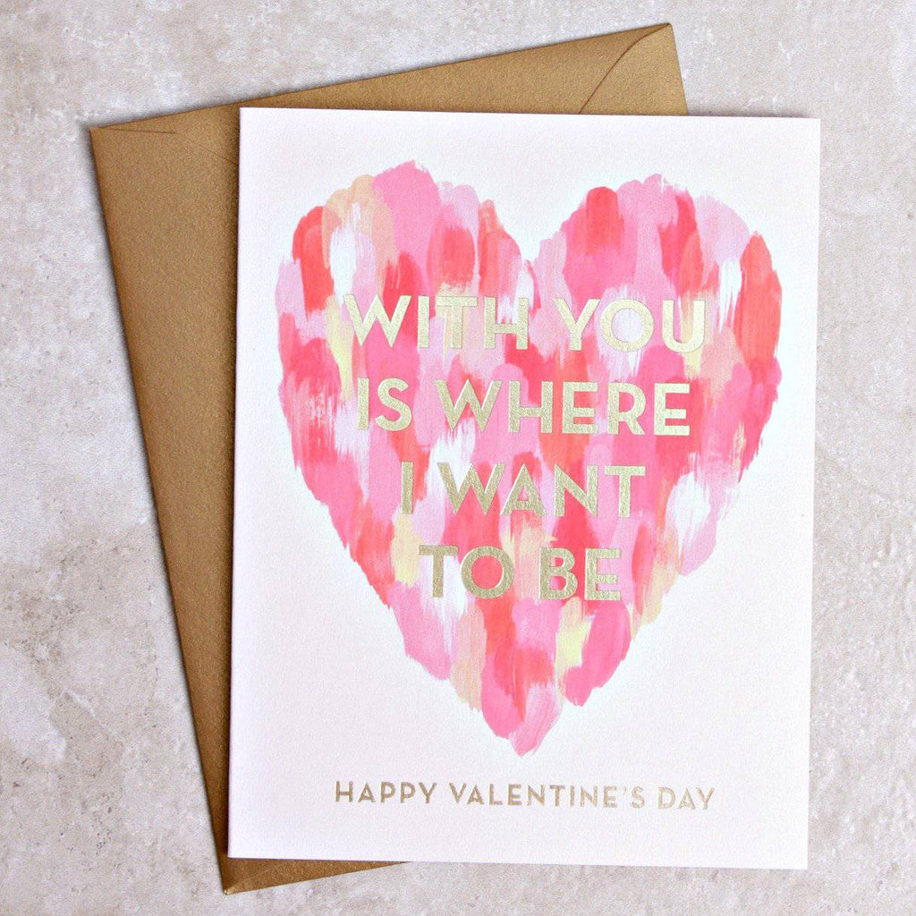 Watercolor Heart Valentine Card - Paper Source - Coco and Duckie 