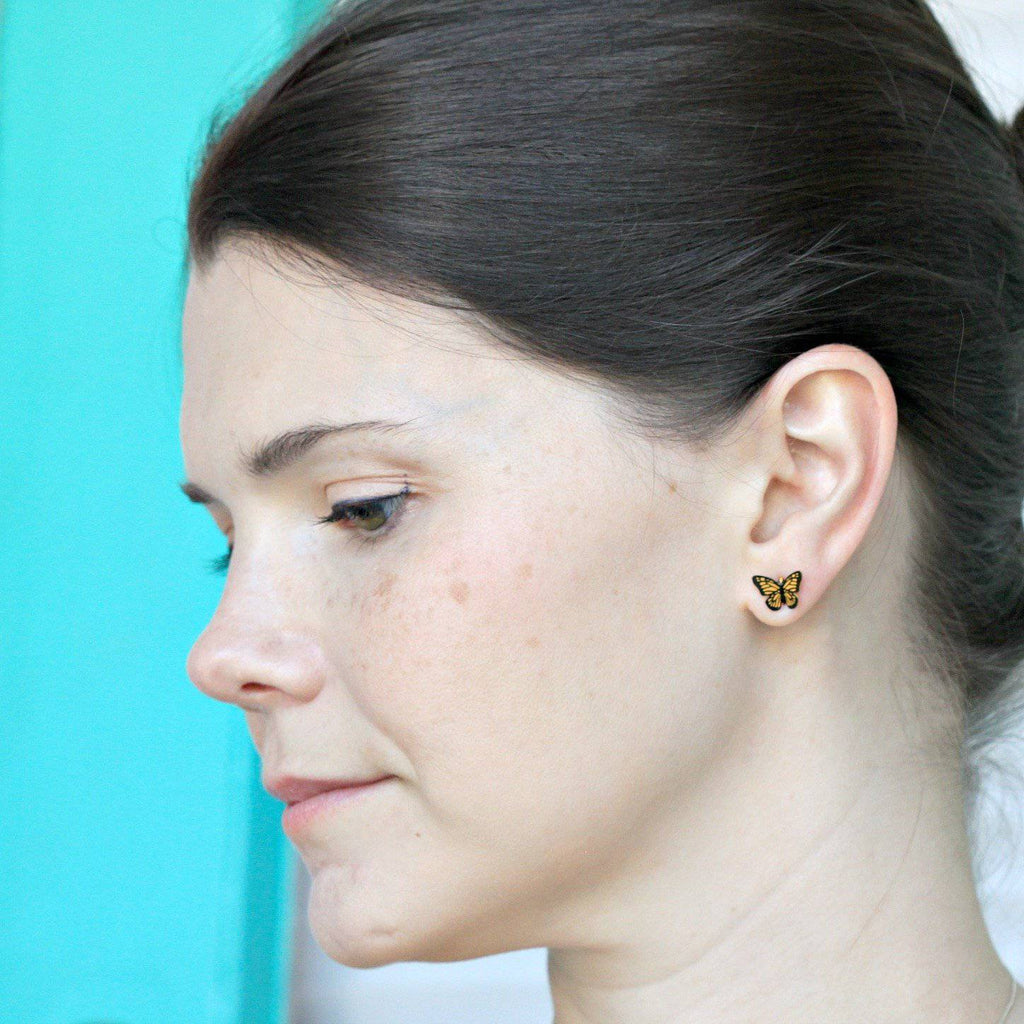 Monarch Butterfly Post Earrings - Sienna Sky - Coco and Duckie 