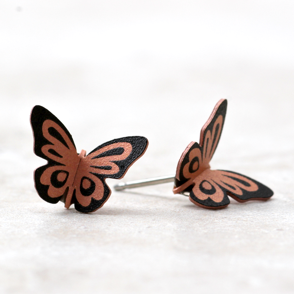 Butterfly Post Earrings | Tiger - Coco and Duckie 